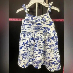 Carter's Baby Girl 2 piece summer dress, spaghetti tie straps, pattern, 6 months